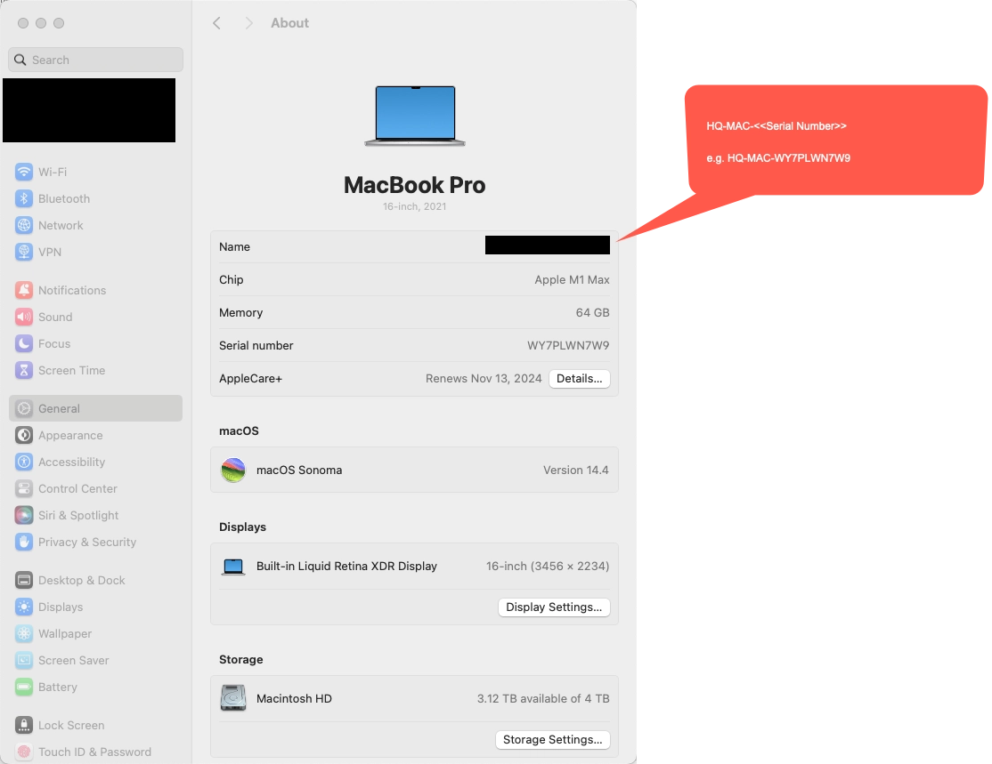 Mac Update Name